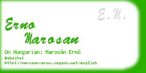 erno marosan business card